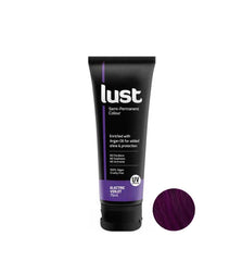 Semi-permanent hair color tube, Electric Violet (75ml), purple dye color shown.