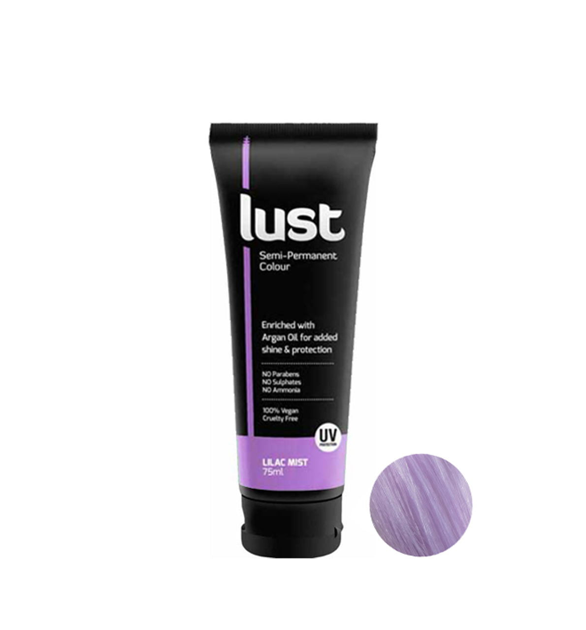 Lust semi-permanent hair colour tube, lilac mist shade, 75 ml