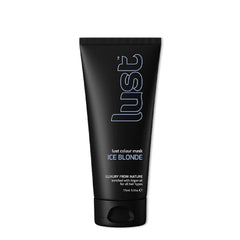 Lust ICE BLONDE hair color mask in black squeeze tube with flip-cap lid