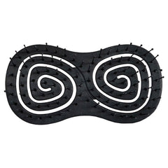 Black detangling hair brush with oval cushion and flexible bristles