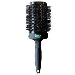 Lust ceramic hair brush with round vented barrel and mixed bristles, blue handle