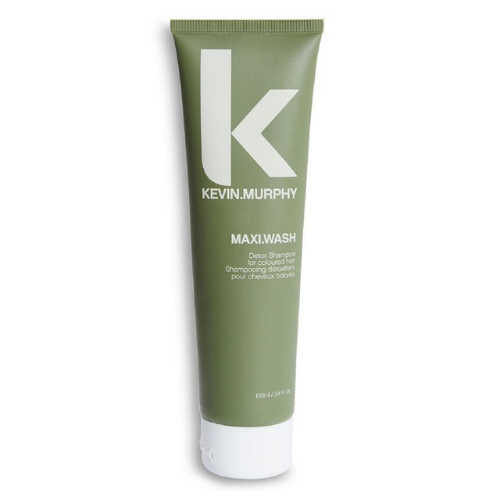Kevin Murphy MAXI.WASH hair shampoo tube, olive green with white cap, 100 ml