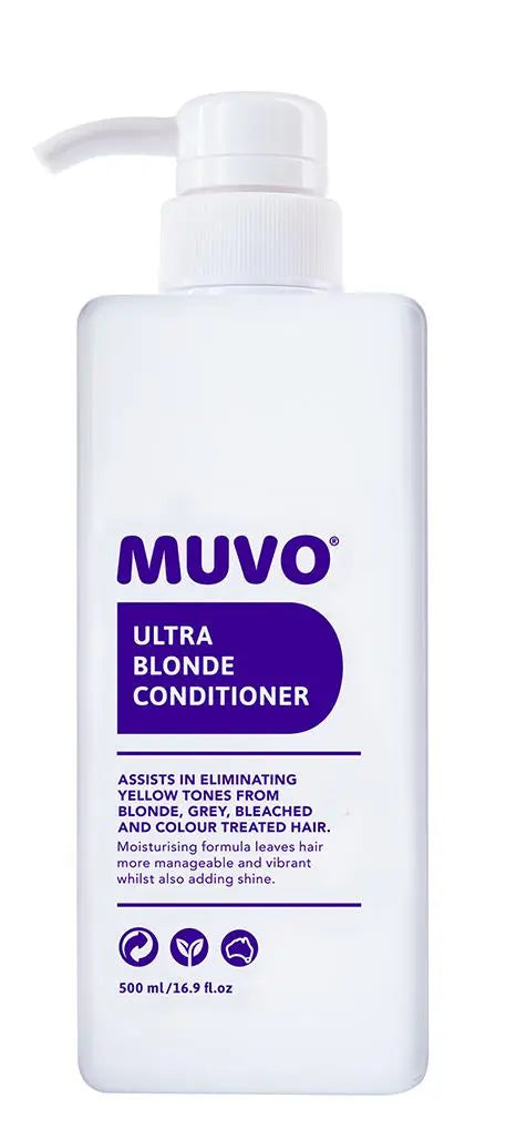 Muvo Ultra Blonde Conditioner bottle with pump, 500 ml, white
