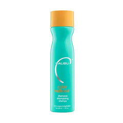 Malibu C shampoo bottle with teal body and yellow cap, Color Wellness, 266 ml