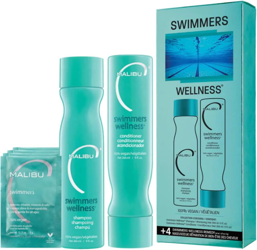 Wellness collection kit with three turquoise bottles and matching retail box