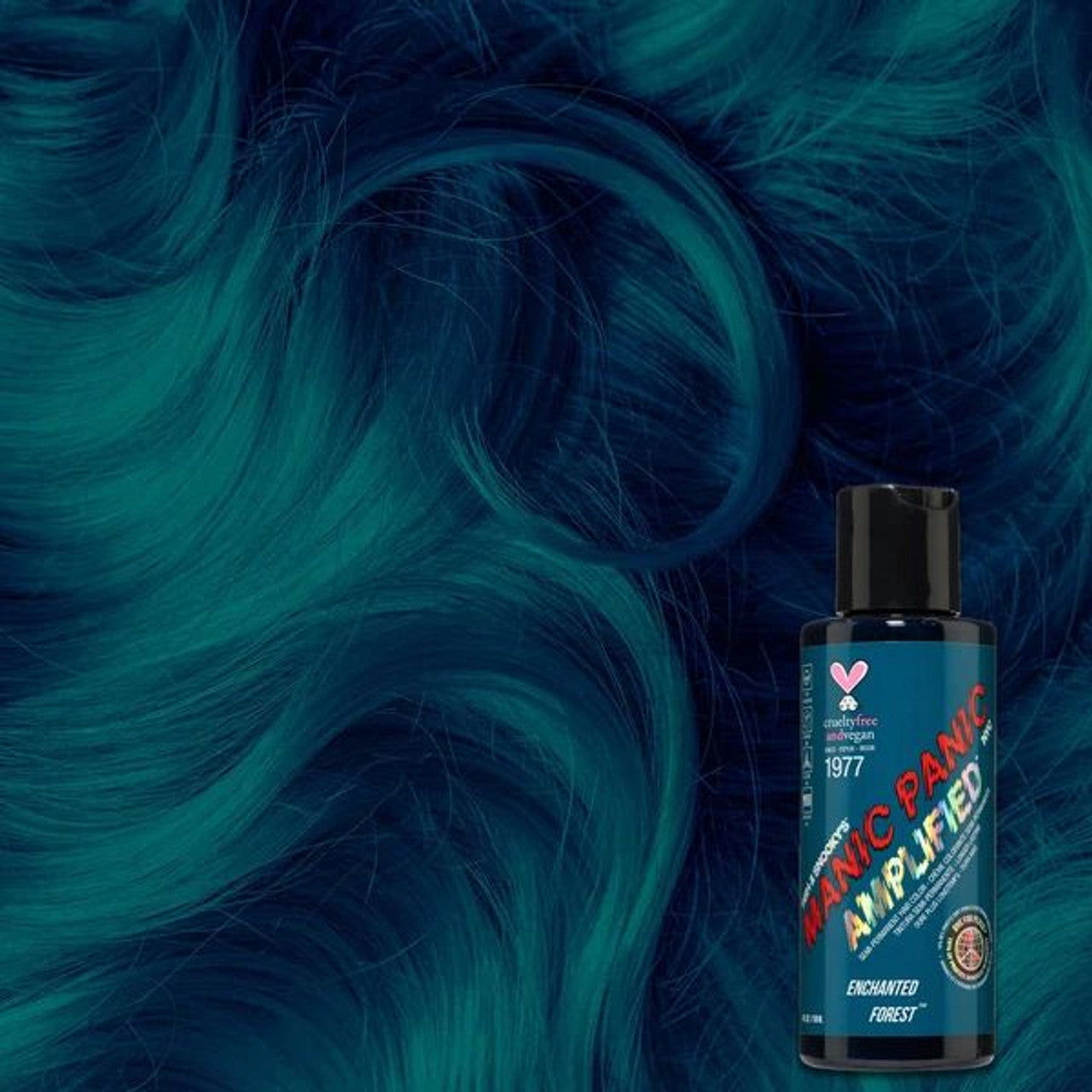 Hair dye bottle, teal-green Enchanted Forest liquid