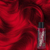 Manic Panic Amplified hair dye bottle, pillarbox red liquid, black cap