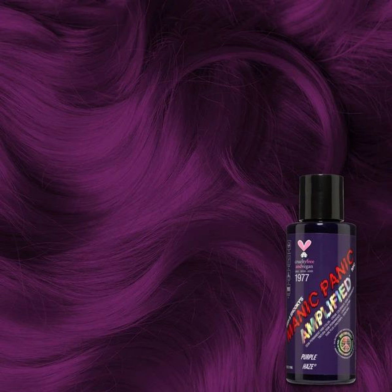 Manic Panic Amplified hair dye bottle, deep purple Purple Haze