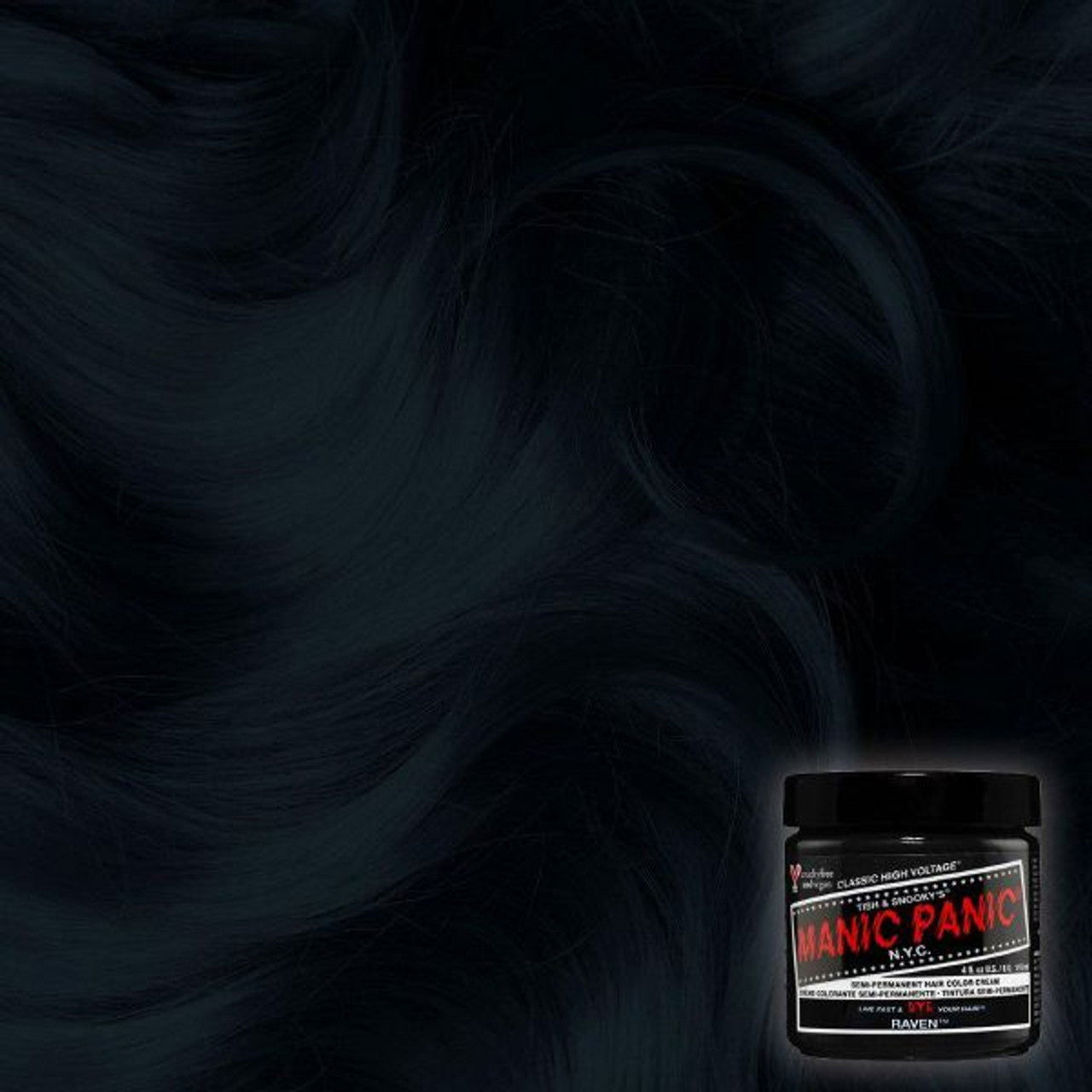 Manic Panic hair dye jar, dark Raven black color