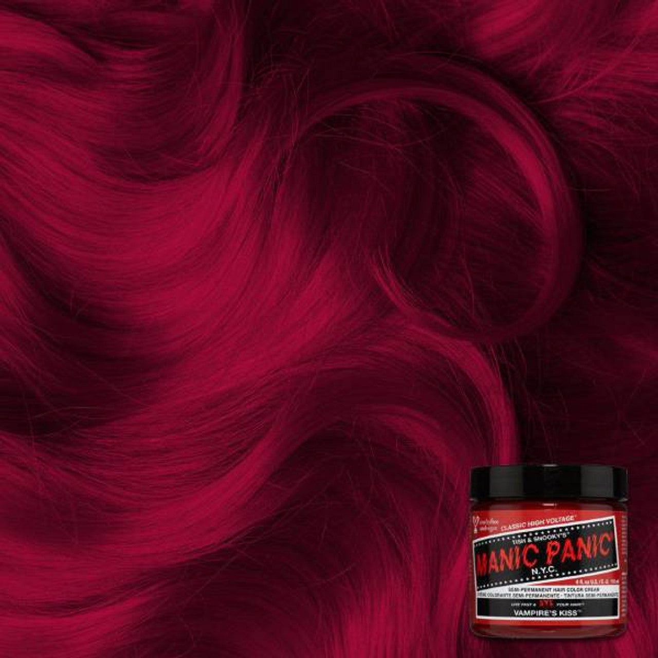 Manic Panic CLASSIC Formula hair dye jar, deep vampy red/pink color.