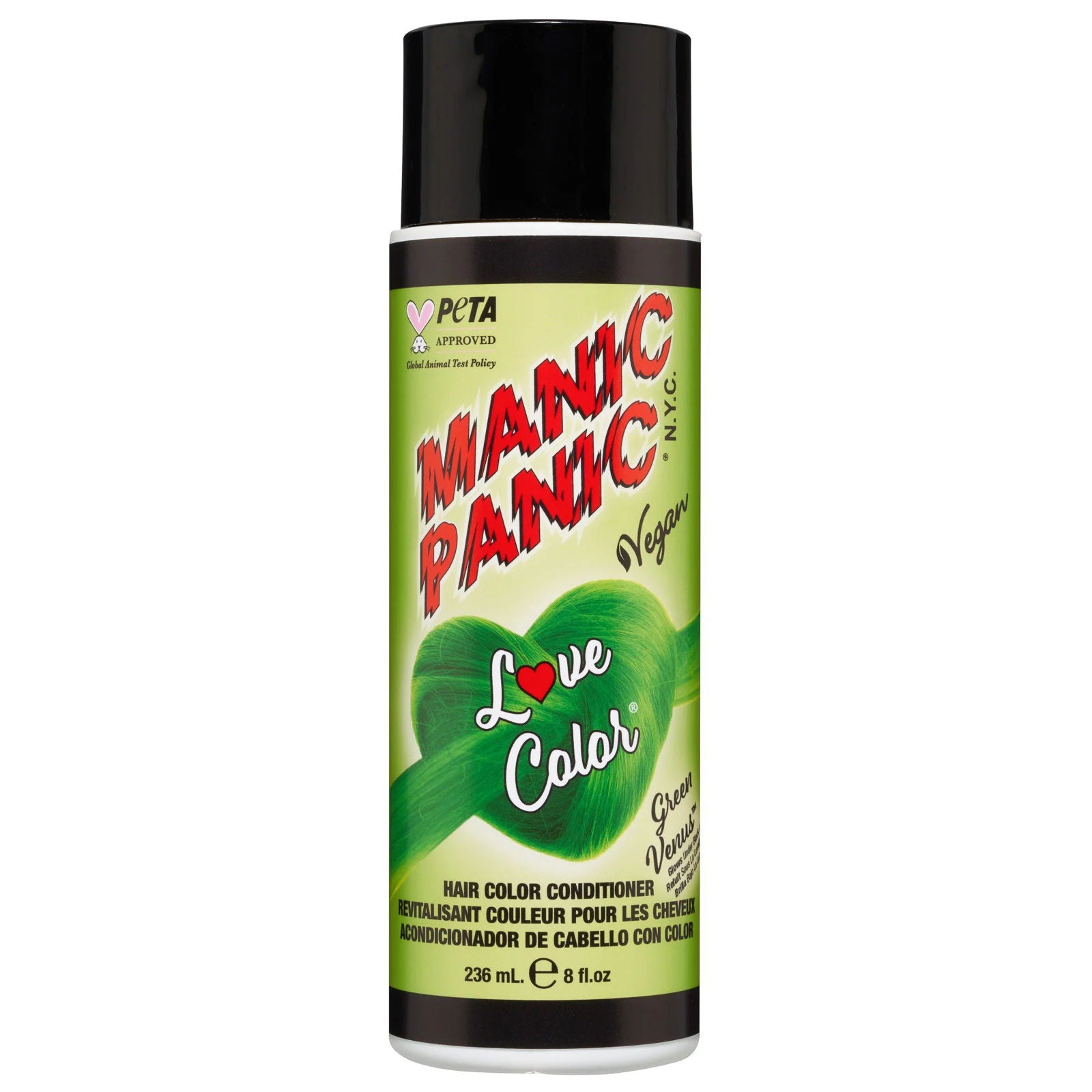 Hair color bottle, Manic Panic Love Color Green Venus, 236 ml, green liquid dye
