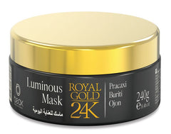 Royal Gold 24K luminous mask jar with gold lid and black container, 240g