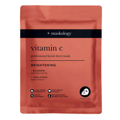 Maskology Vitamin C professional facial sheet mask pouch, reddish-orange