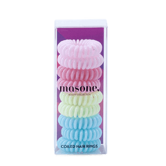Masone hair twist set of pastel coiled hair rings in clear blister