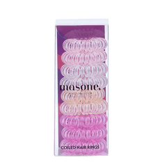 Masone hair twists, coiled hair rings in pink and white