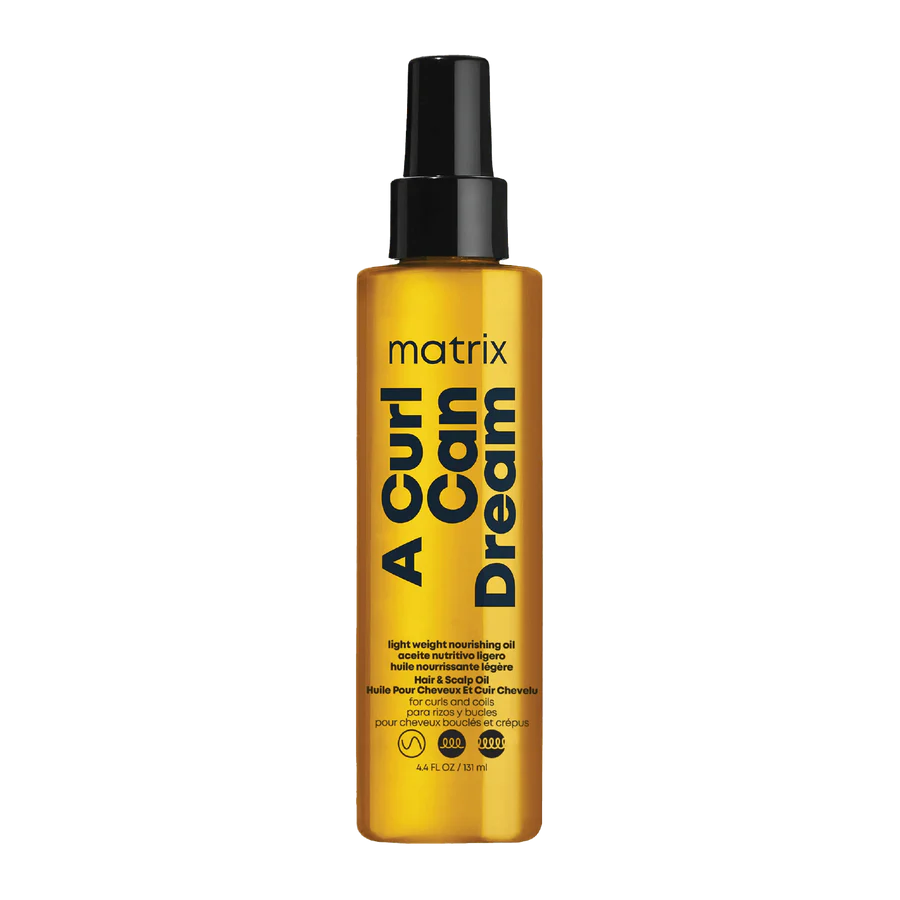 Matrix Curl Dream lightweight hair oil in amber pump bottle, 131 ml
