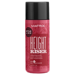 Matrix Style Link Height Riser volumizing powder bottle, pink label and black cap