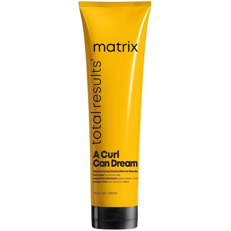 Curl hair mask tube, yellow with black cap, Matrix branding