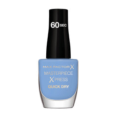Quick-dry nail polish bottle, light blue shade 855