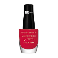 Nail polish bottle in red quick-dry shade, 60 sec cap