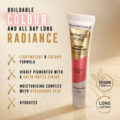 Cream blush tube, warm sienna shade, Miracle Pure satin-matte finish