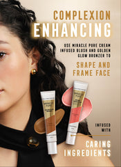 Two cream blush tubes in warm sienna tones, one full-size and one mini