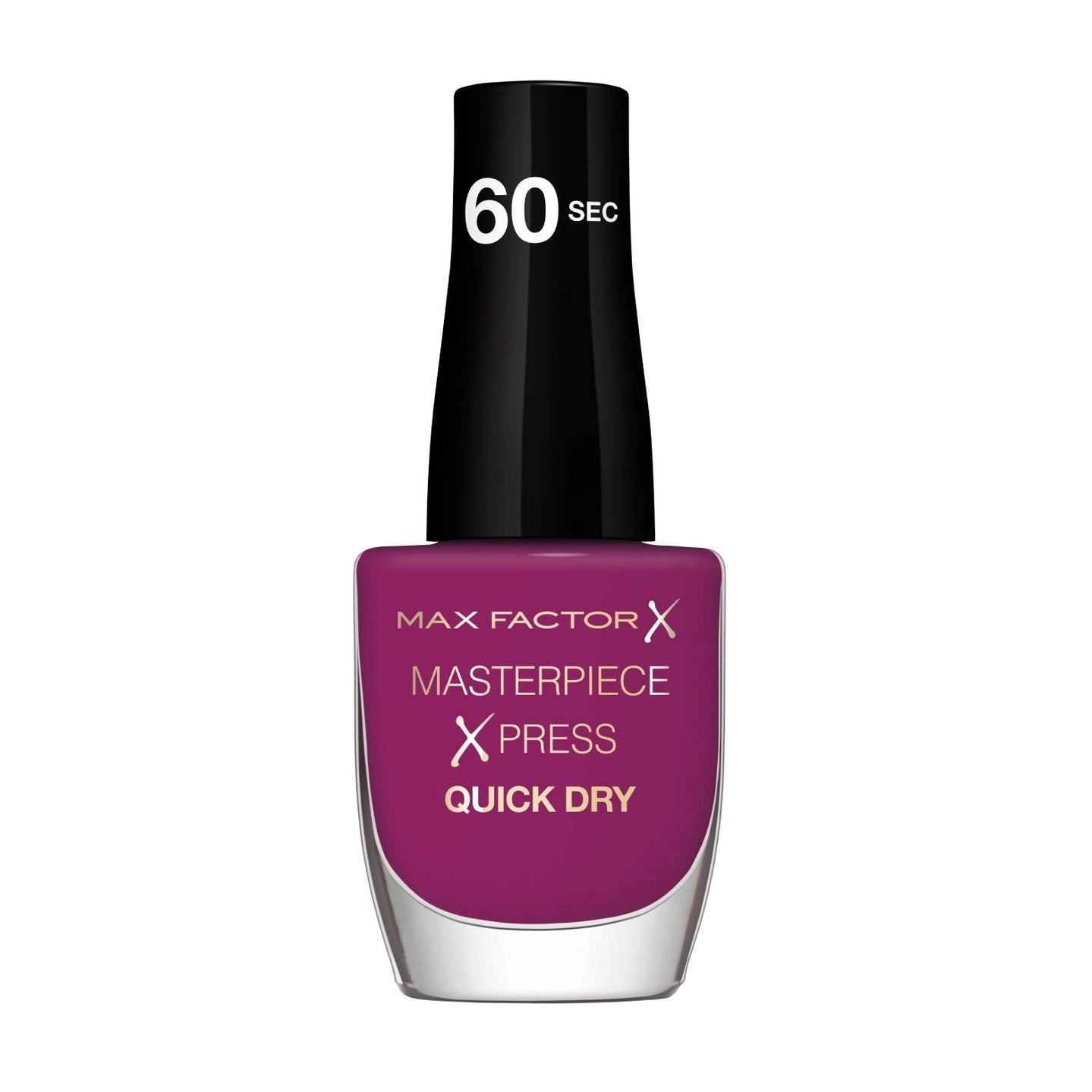 Quick-dry nail polish bottle in plum purple, 8 ml
