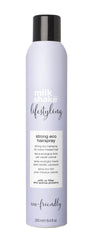 Milk_shake strong eco hairspray bottle, light purple with black cap, 250 ml