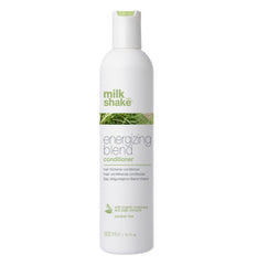 Conditioner bottle, white plastic with label for energizing blend, 300 ml