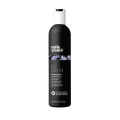 Milk_shake Icy Blond shampoo bottle, 300 ml, black with white cap