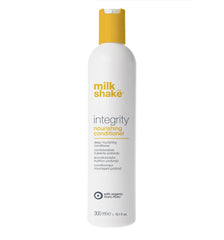 milk_shake Integrity nourishing conditioner bottle, white and yellow cap, 300 ml