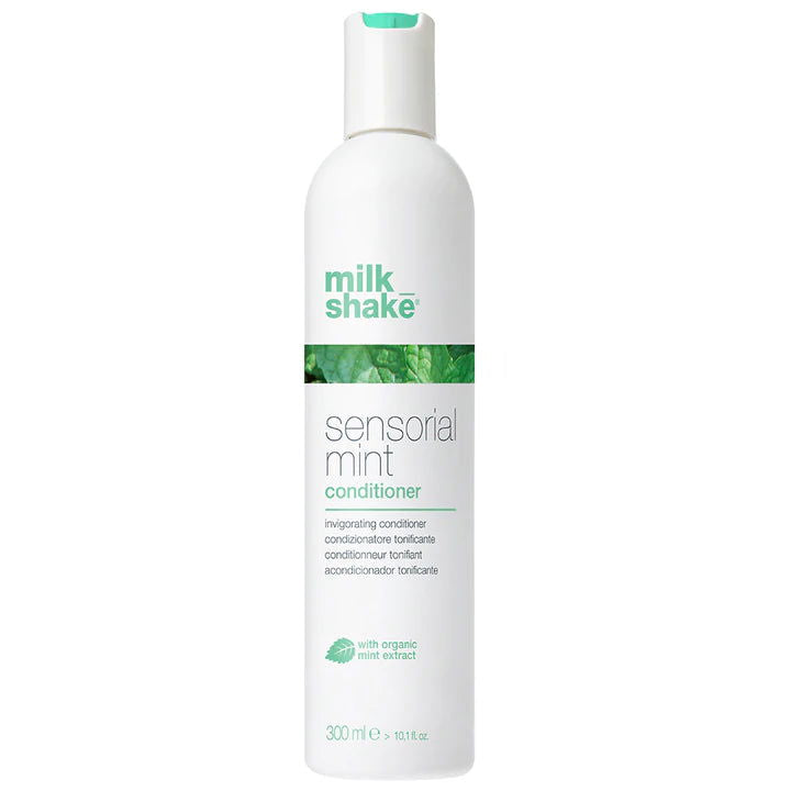 Milk Shake Sensorial Mint conditioner bottle, white with green label and mint details