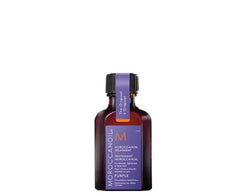 Purple hair treatment bottle, 25 ml, dark cap with Moroccanoil label