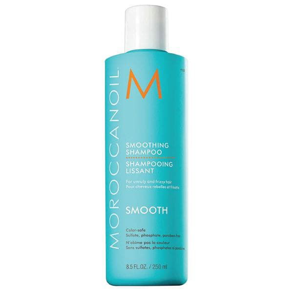 Moroccanoil Color Care smoothing shampoo bottle, turquoise with white cap