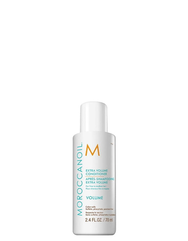 Moroccanoil extra volume conditioner bottle, 70 ml, white with pump cap