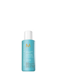 Moroccanoil extra volume shampoo bottle, teal with white cap, 70 ml