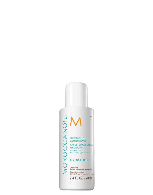 Moroccanoil Hydrating Conditioner bottle, white pump-style cap, 70 ml