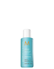 Moroccanoil hydrating shampoo 70ml bottle, turquoise label, white pump cap