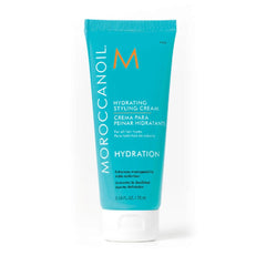 Moroccanoil hydrating styling cream travel size tube, teal label and flip-top cap