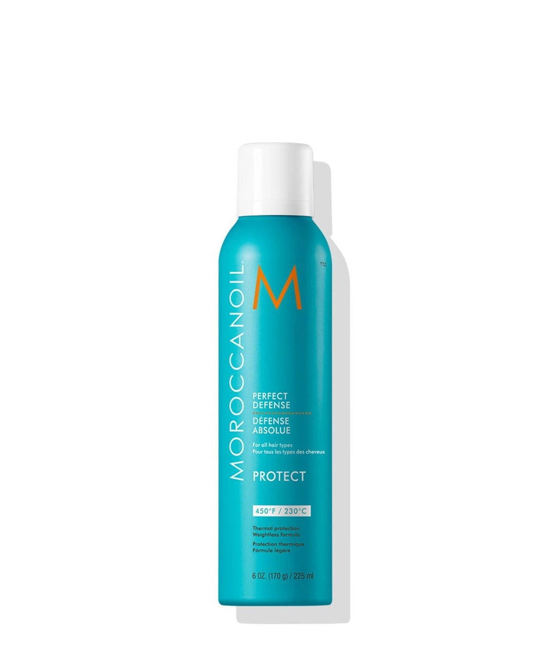 Moroccanoil Perfect Defense hair protect bottle, teal label and white cap