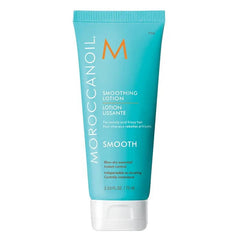 Moroccanoil smoothing lotion tube, turquoise with orange logo and white cap, 75 ml