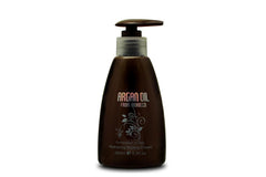 Hydrating styling cream pump bottle with Argan Oil label