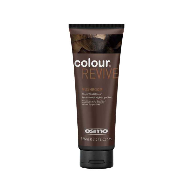 Hair colour conditioner tube, dark brown with black cap, 225 ml