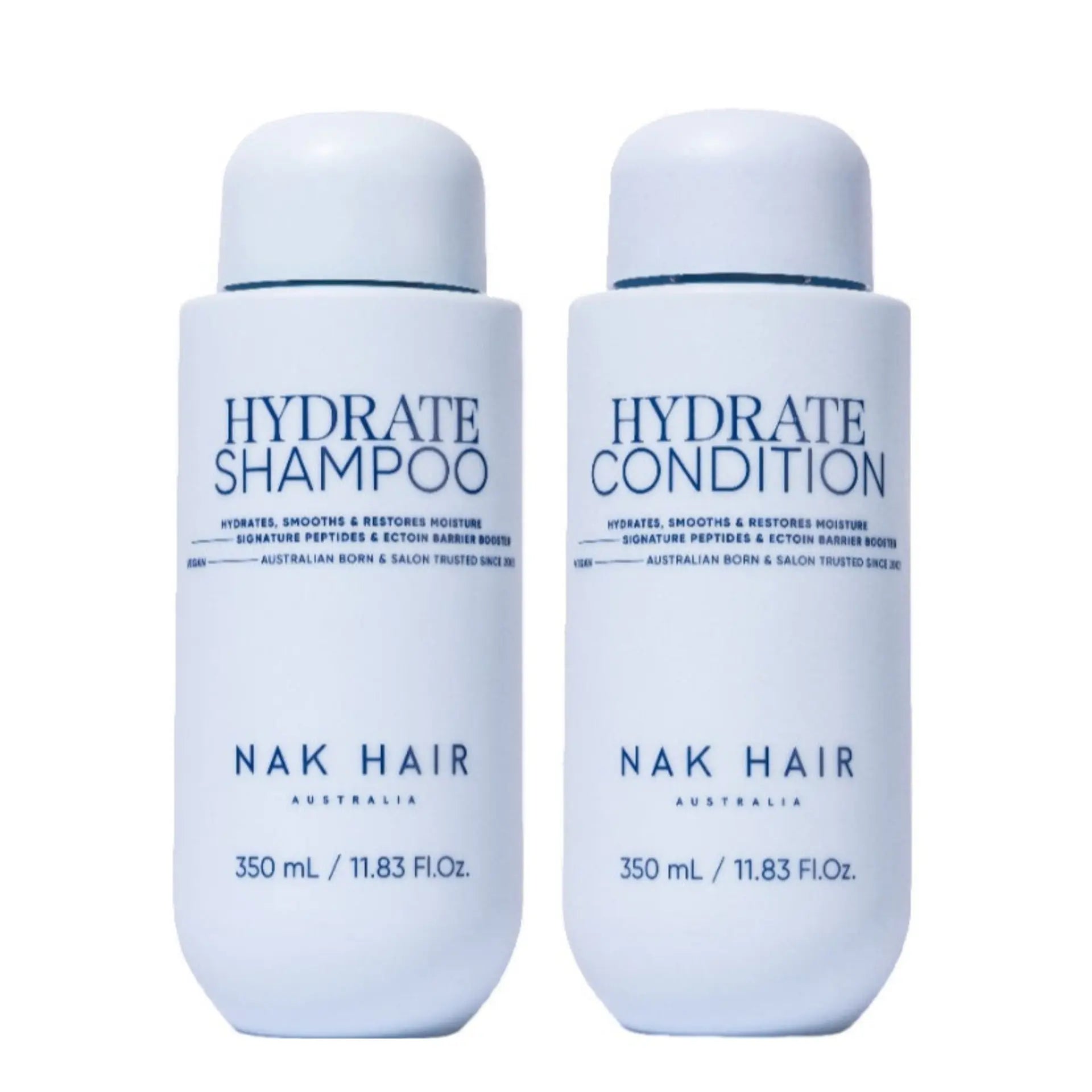 Hydrate shampoo and conditioner bottles bundle, 350 mL each, light blue