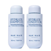Hydrate shampoo and conditioner bottles bundle, 350 mL each, light blue