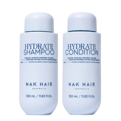 Hydrate shampoo and conditioner bottles bundle, 350 mL each, light blue