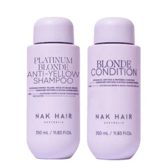 Platinum Blonde anti-yellow shampoo and conditioner bottles, 350 ml each