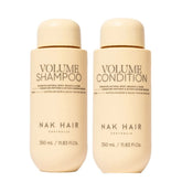 Volume shampoo and conditioner bundle, 350 ml bottles with pump, front view