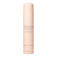 NAK Thermal Shield hair protective spray bottle, tall beige bottle with cap