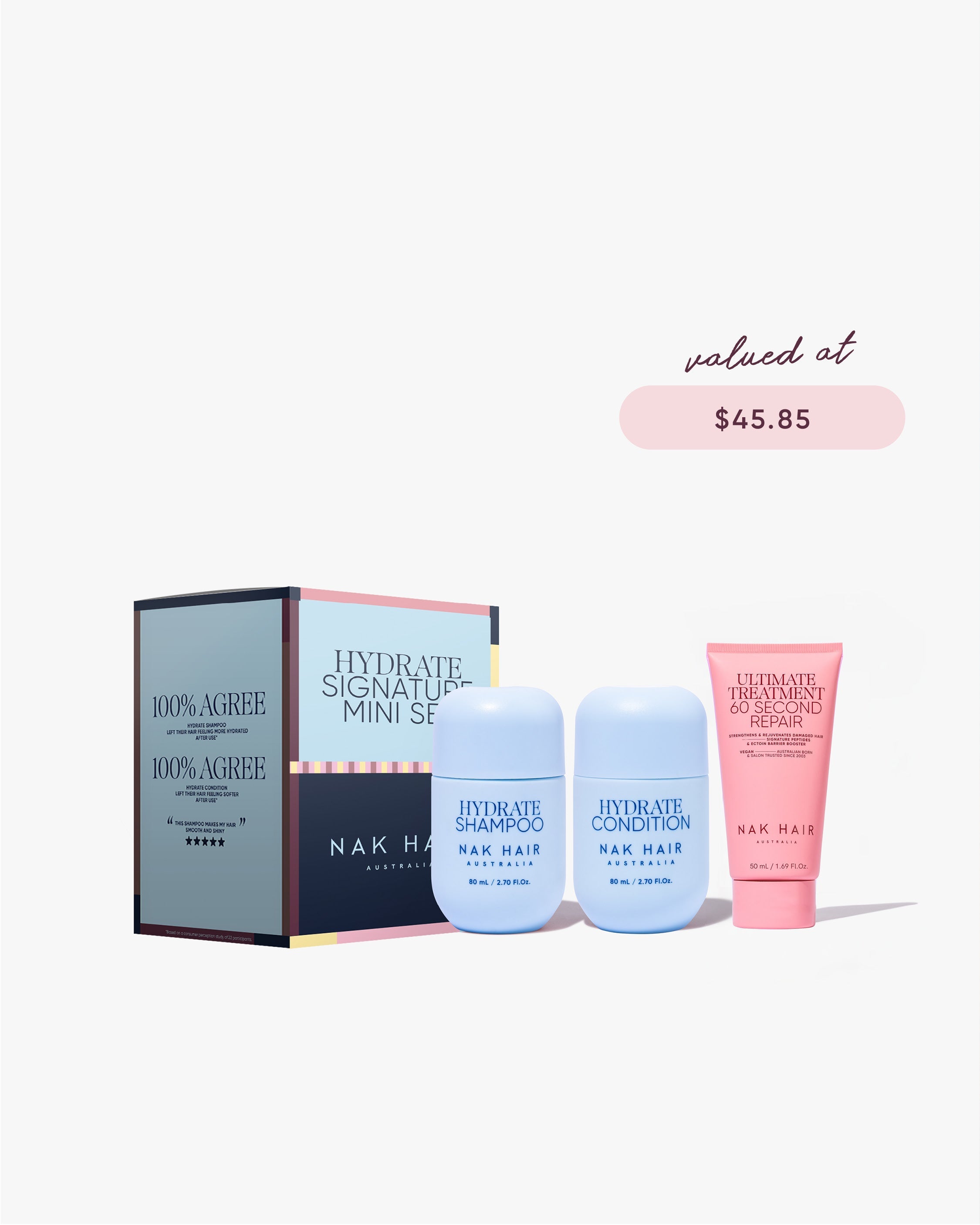 NAK Hair Signature Hydrate Travel Trio 2026